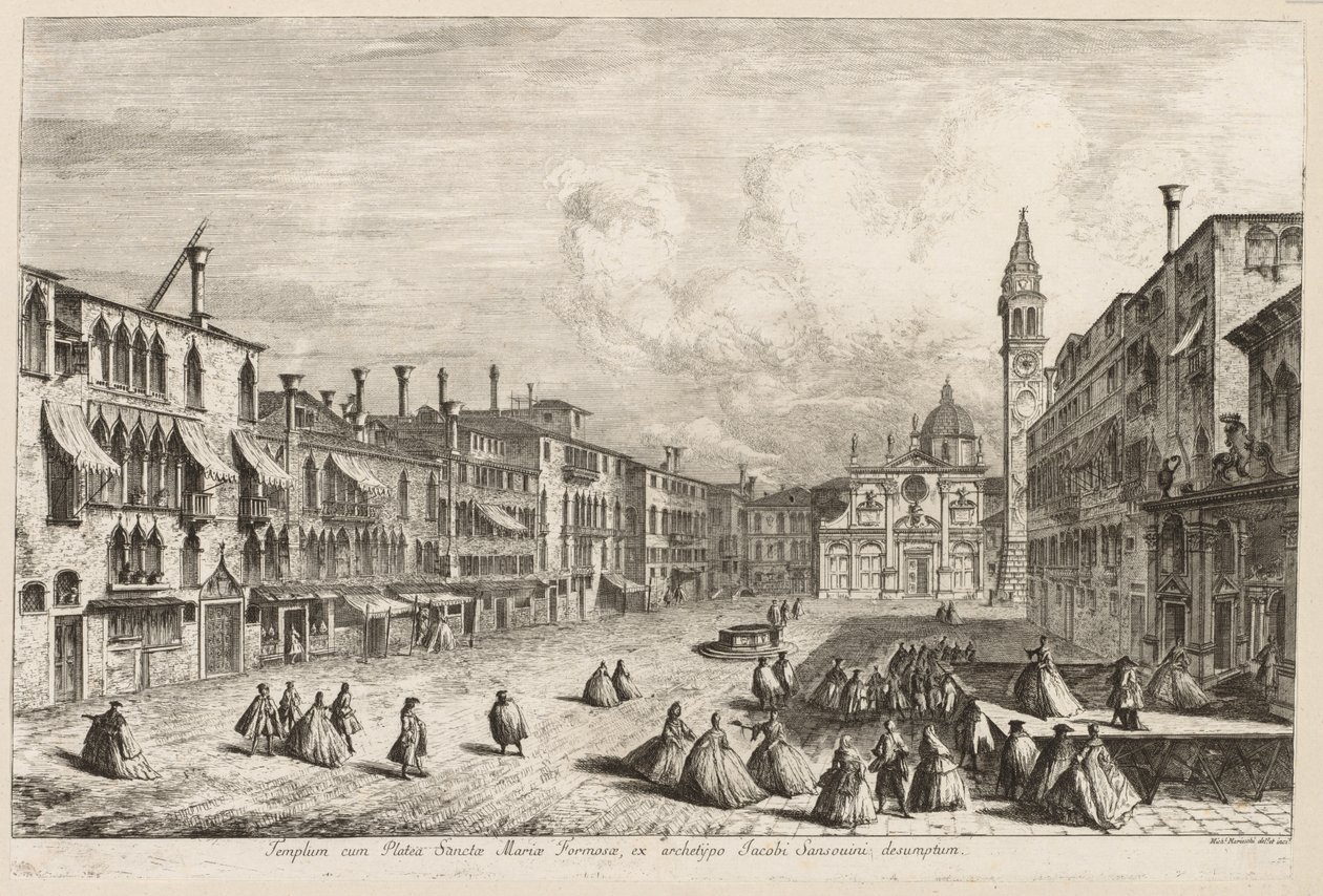 Venedik Manzaraları: S. Maria Formosa, 1741. by Michele Marieschi