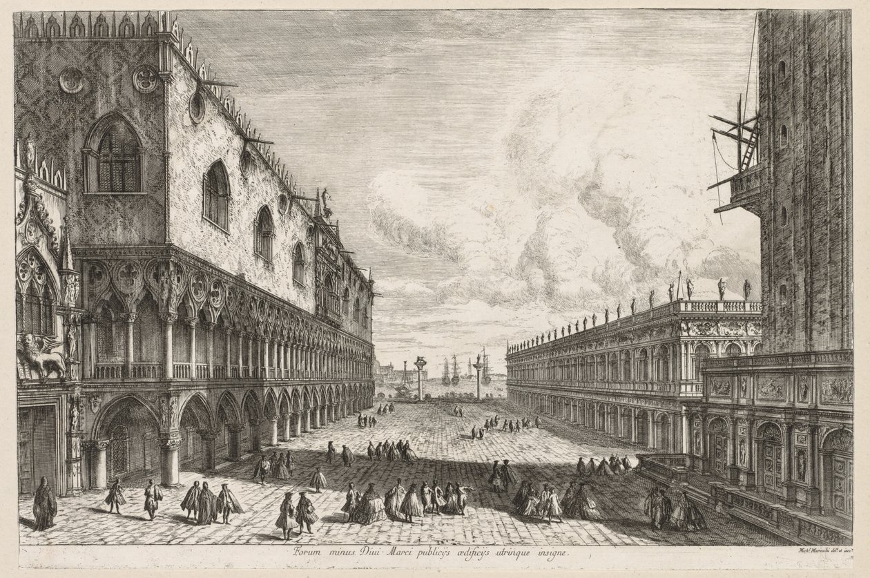 Venedik Manzaraları: Piazzetta, 1741. by Michele Marieschi