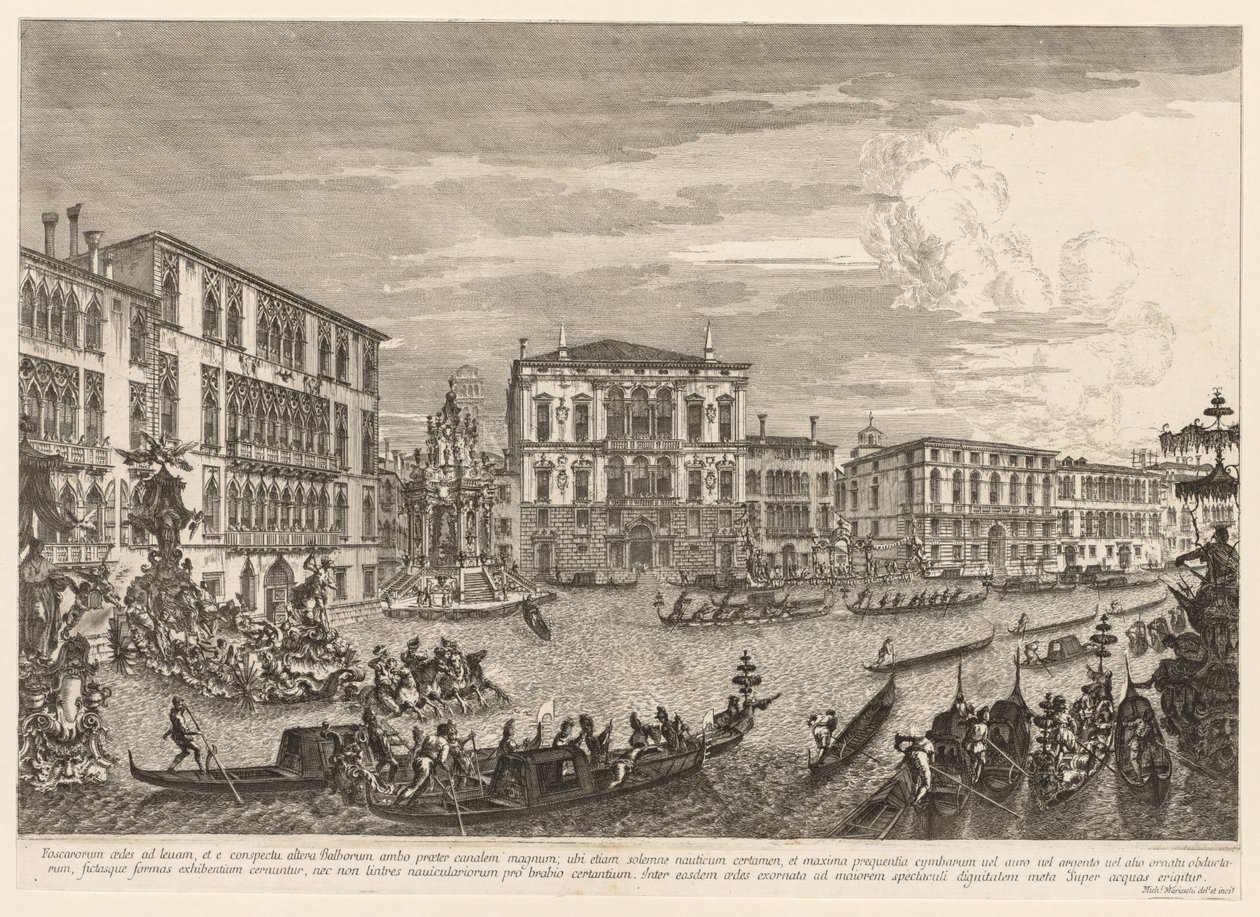 Venedik Manzaraları: Regatta, 1741. by Michele Marieschi