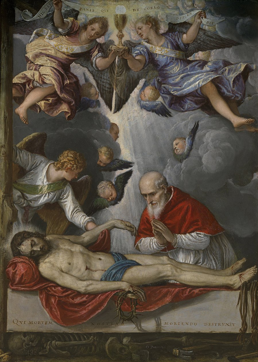 Papa Pius V tarafından tapılan Ölü İsa, yaklaşık 1571-1572 by Micheli Parrasio