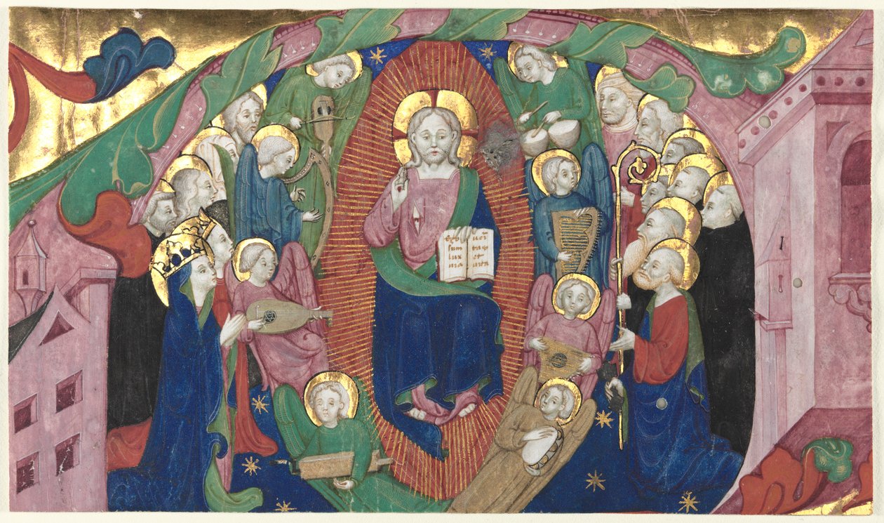 Bir Koro Kitabından Tarihsel Bir İlk Parçanın Parçası: Majesteleri İsa, c. 1400. by Michelino Molinari da Besozzo