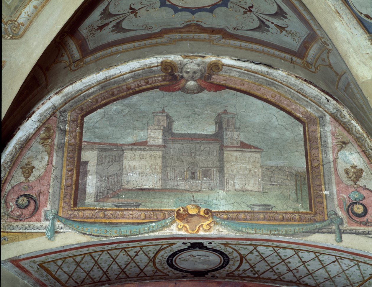 Bir tavan detayı, Villa Medicea di Careggi freski by Michelozzo di Bartolommeo