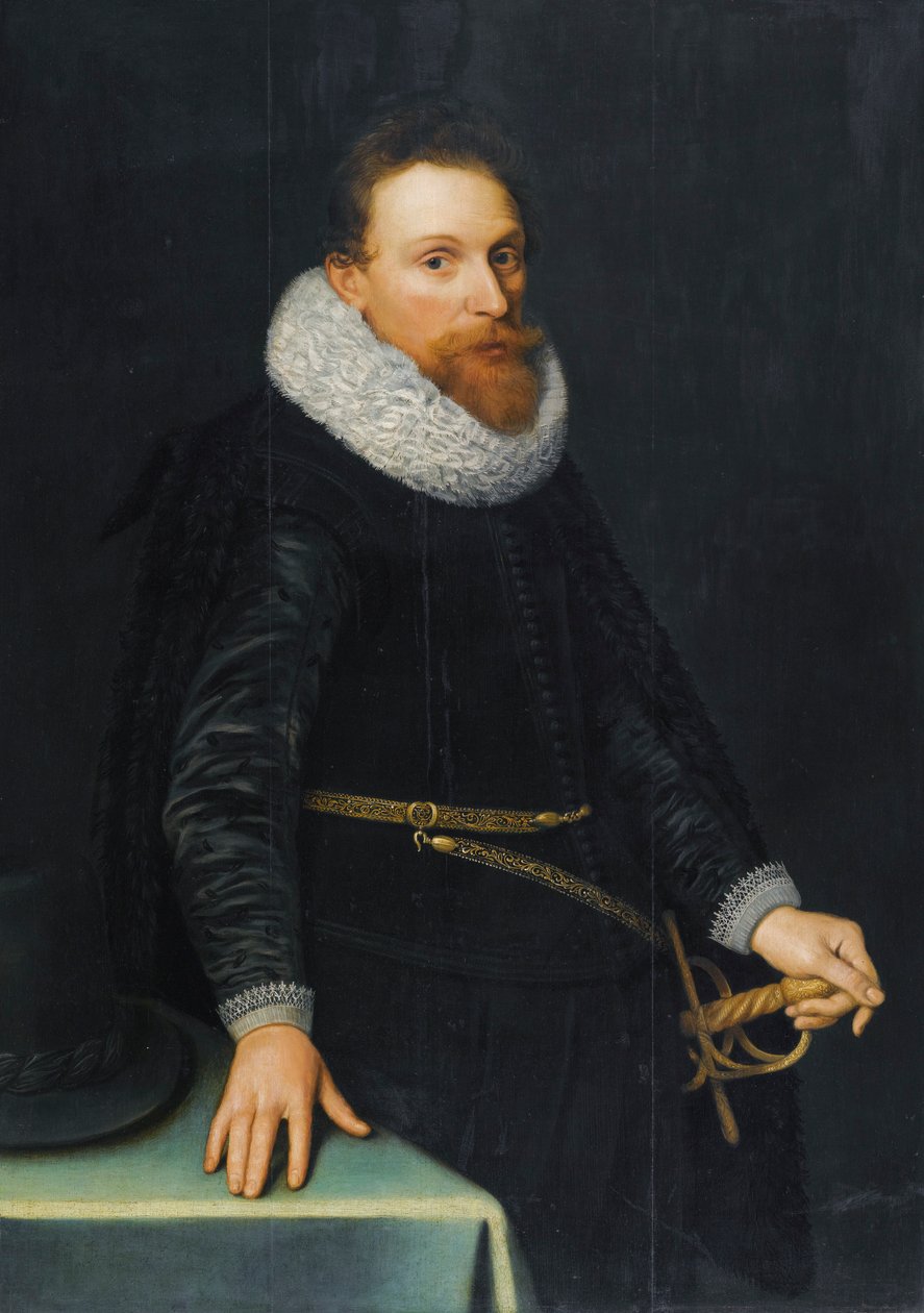 Bir Beyefendinin Portresi, Üç Çeyrek Boy, Ayakta by Michiel Jansz van Mierevelt