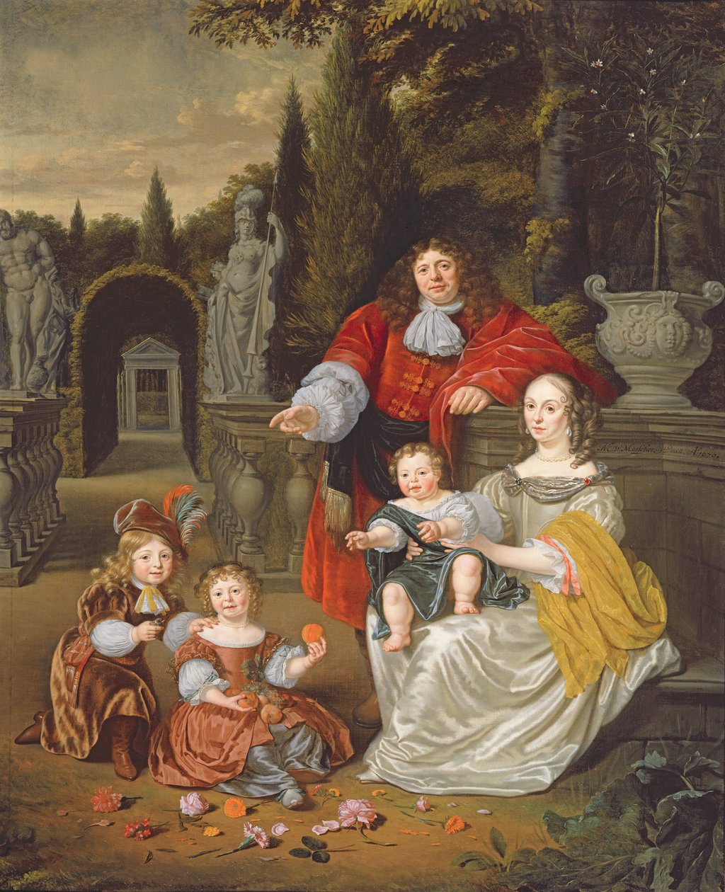 Terasta Bir Aile Grubu, 1670 by Michiel van Musscher