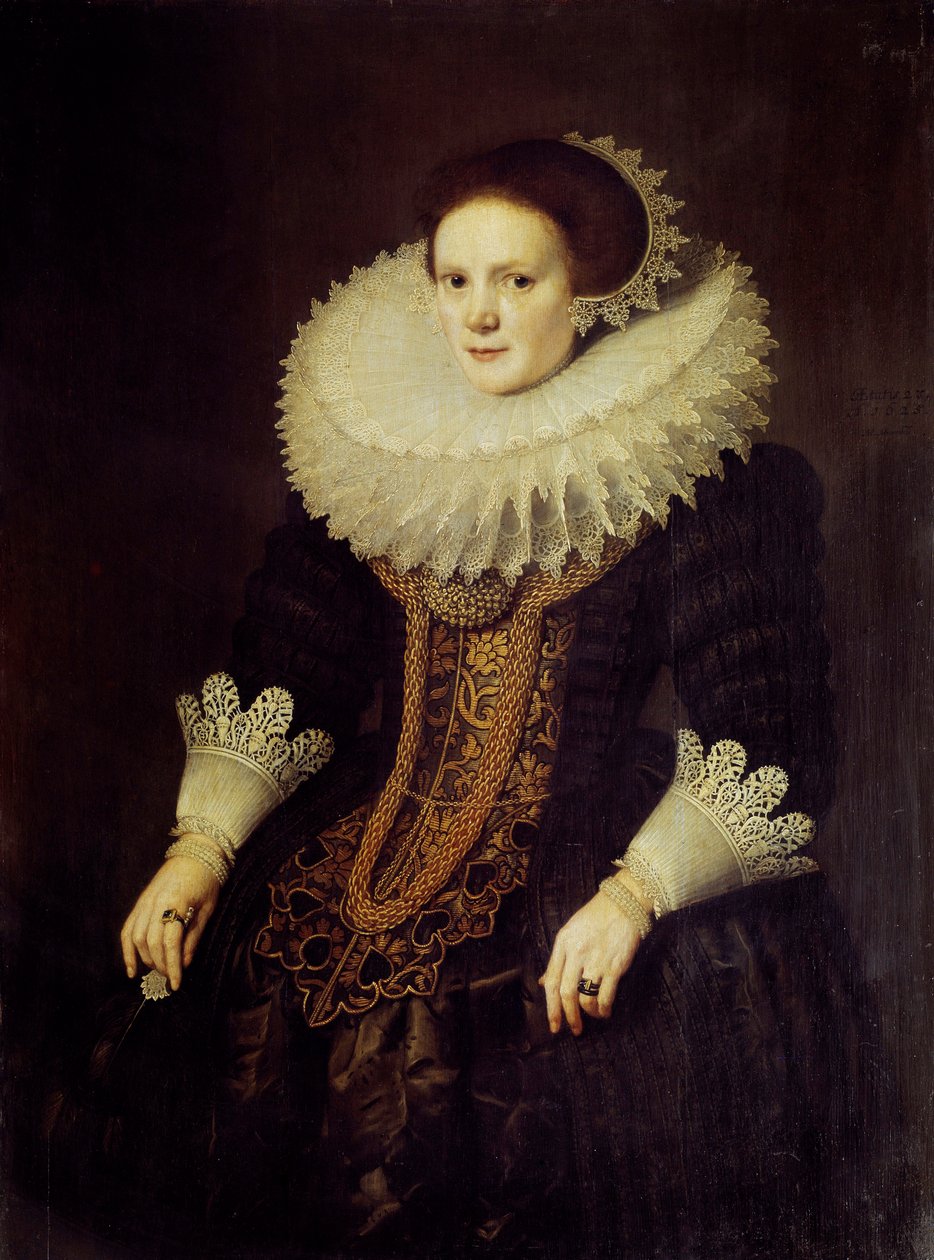 Hollandalı Bir Kadının Portresi Tablosu Michiel Van Miereveld (1567-1641) by Michiel Jansz. van Miereveld