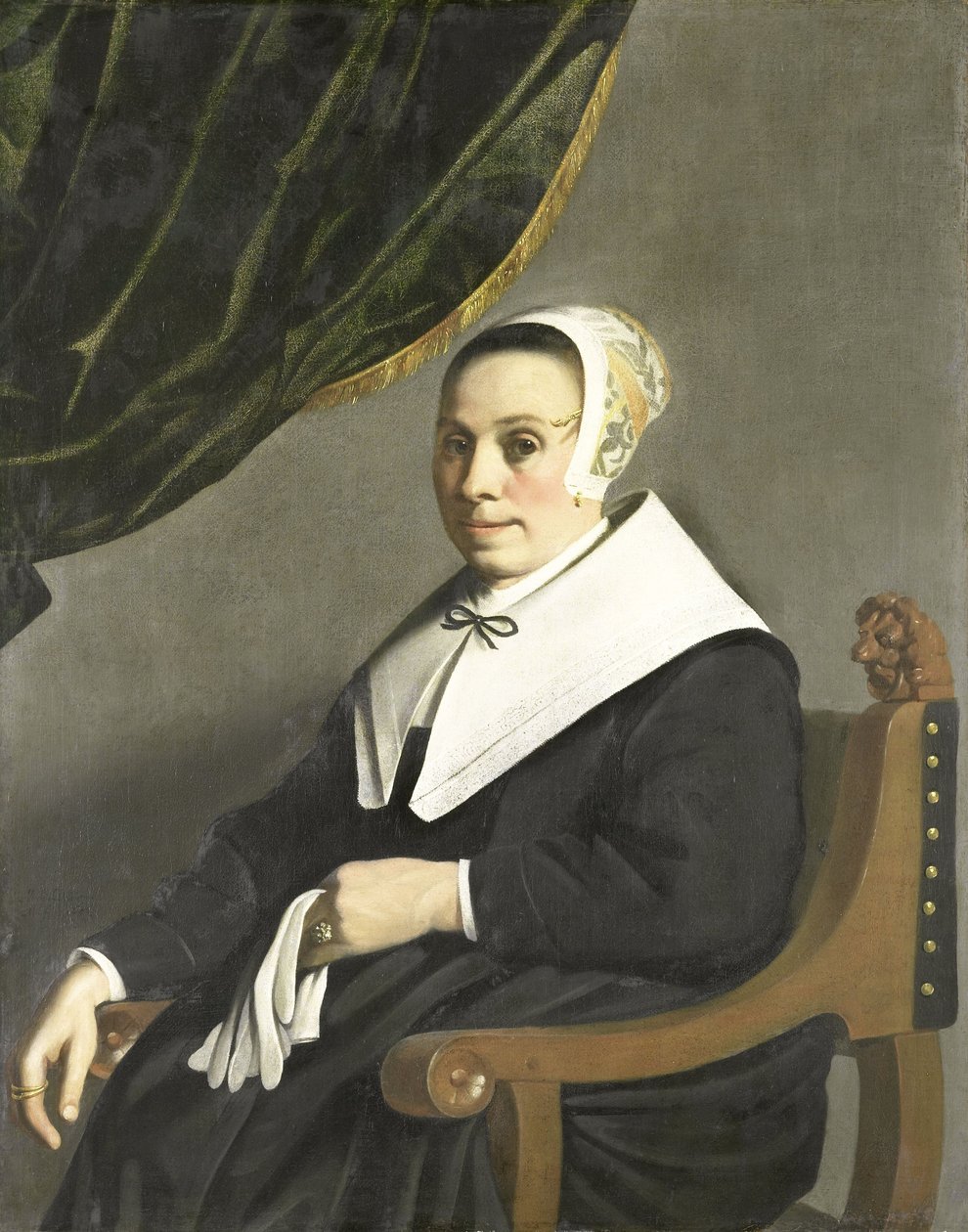 Bir Kadın Portresi by Michiel Servaesz (1628-1693) Nouts