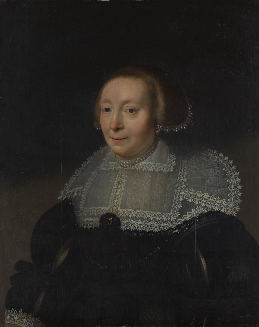 Dantel Yakalı Bir Kadının Portresi, yak. 1632-35. by Michiel Jansz van Mierevelt