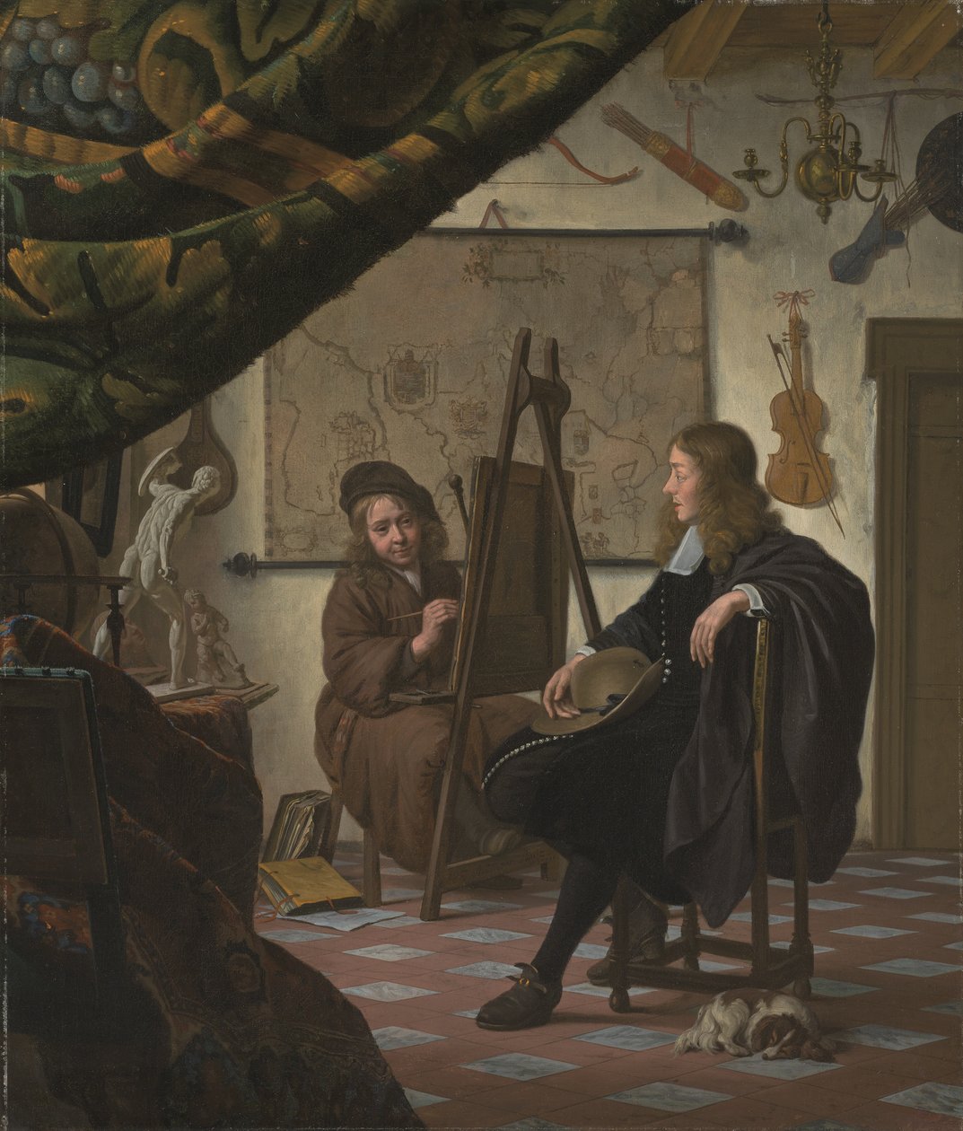 Sanatçının stüdyosunda kendi portresi by Michiel van Musscher