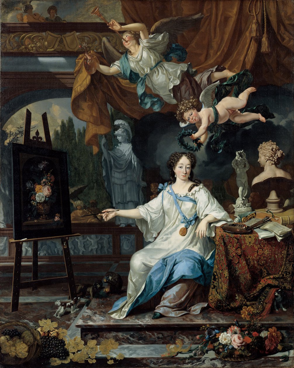 Bir Sanatçının Stüdyosunda Alegorik Portresi, c.1675-1685 by Michiel van Musscher