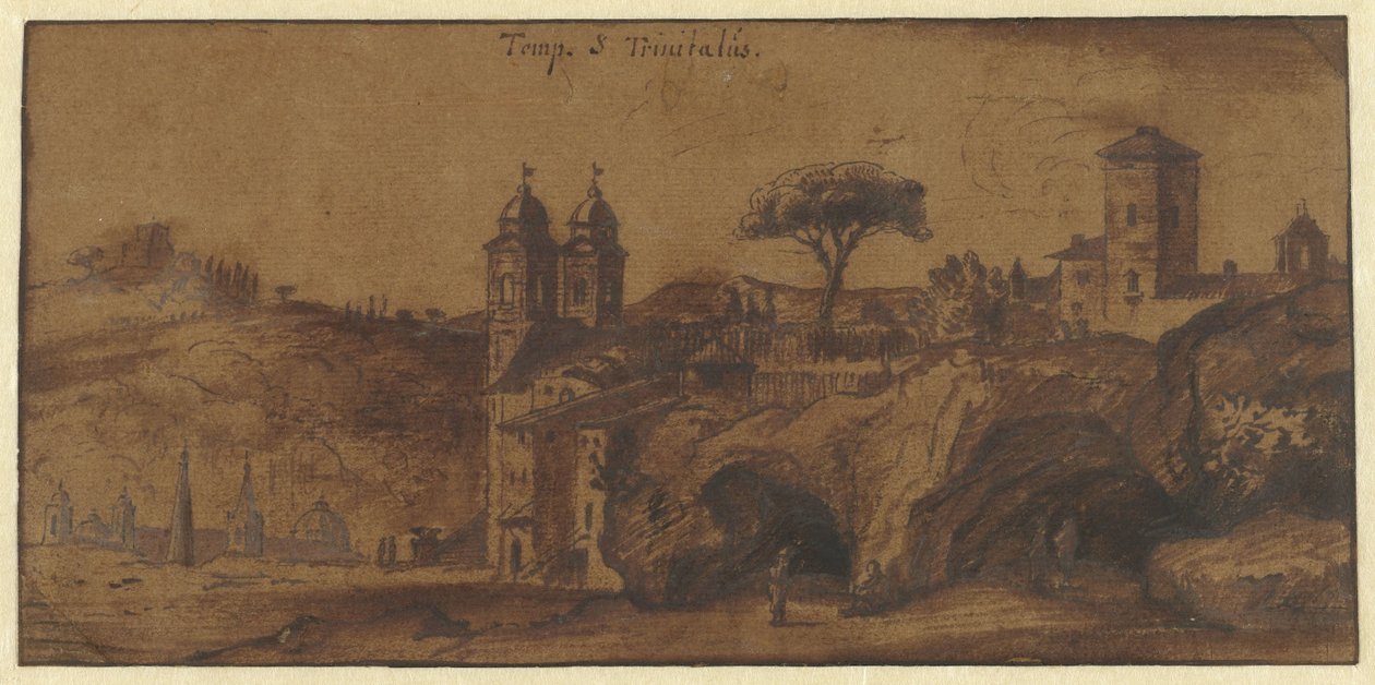 Roma'daki SS Trinità dei Monti'nin görünümü by Michiel van Overbeek