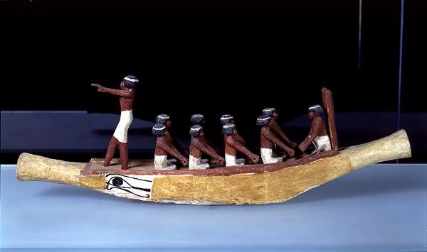 Bir Tekne Modeli, yaklaşık MÖ 2000-1900 (boyalı ahşap) (ayrıca bkz. 326913) by Middle Kingdom Egyptian