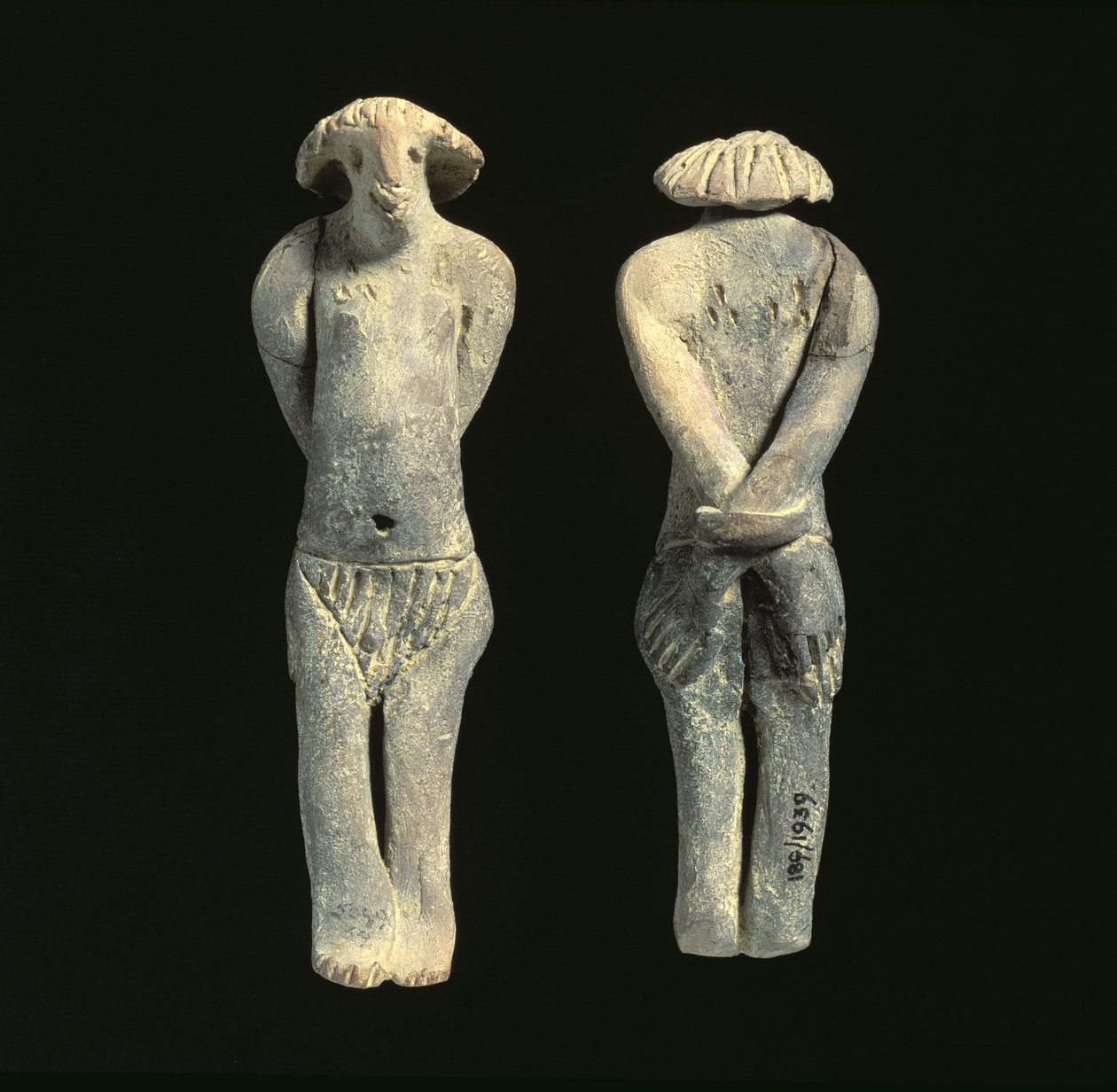 Bağlı ve çıplak bir kadın heykelciği, 12-13. Hanedan, MÖ 1862-1648 dolayları (pişmiş toprak) by Middle Kingdom Egyptian