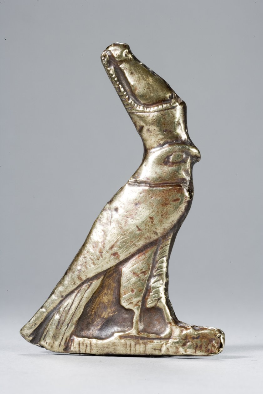 Bir şahin şeklinde muska (electrum) by Middle Kingdom Egyptian