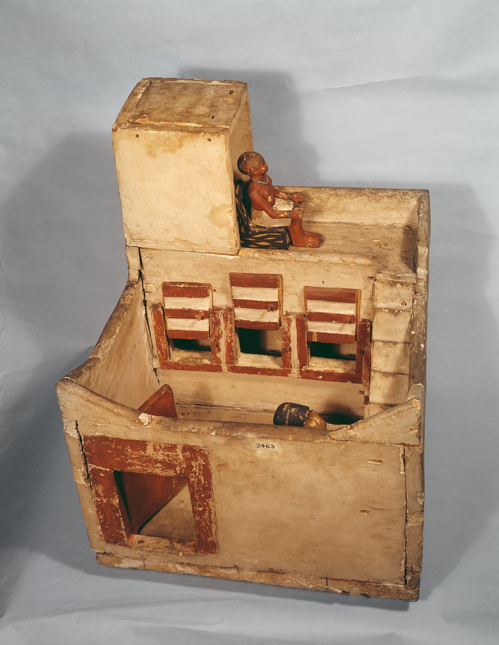 Figürlü ahşap tahıl ambarı modeli, MÖ 2000-1800 (ahşap) by Middle Kingdom Egyptian