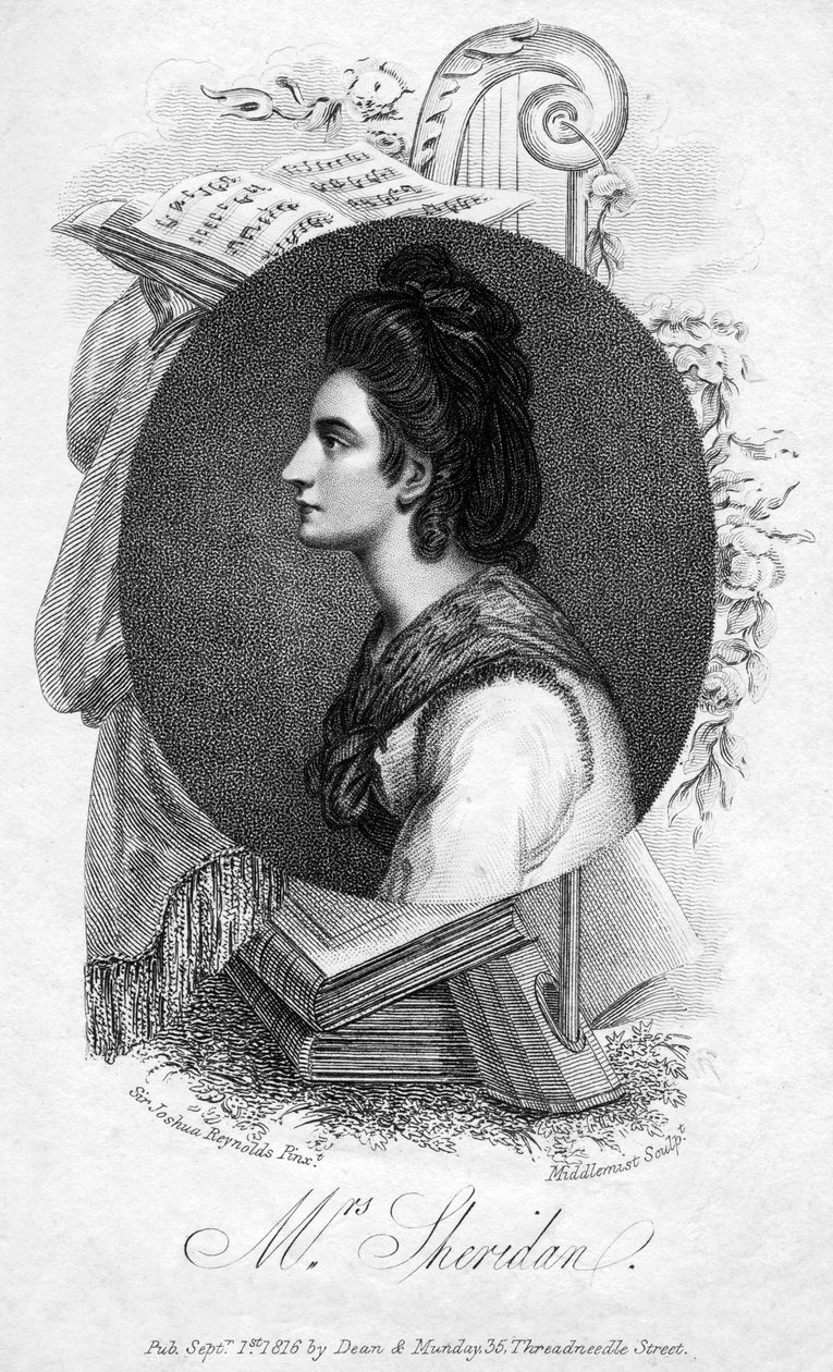 Elizabeth Ann Sheridan, 18. yüzyıl İngiliz şarkıcısı, 1816. by Middlemist