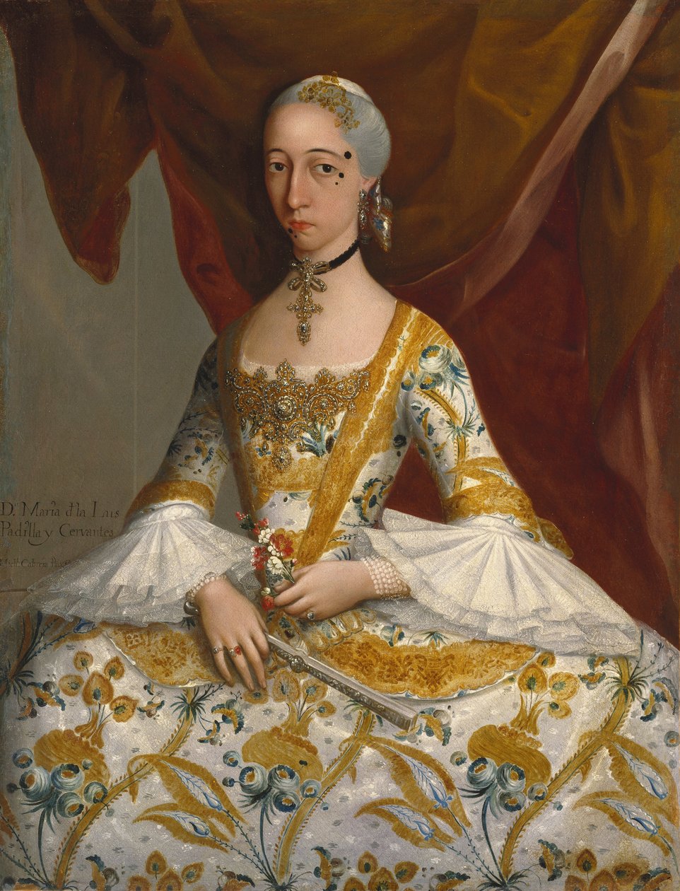 Doña María de la Luz Padilla ve (Gómez de) Cervantes by Miguel Cabrera