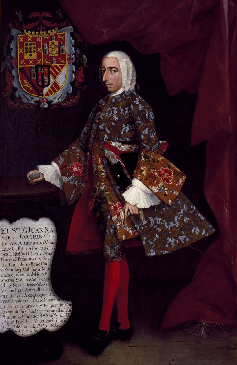 Don Juan Xavier Joachín Gutiérrez Altamirano Velasco, Santiago de Calimaya Kontu, 1752 by Miguel Cabrera