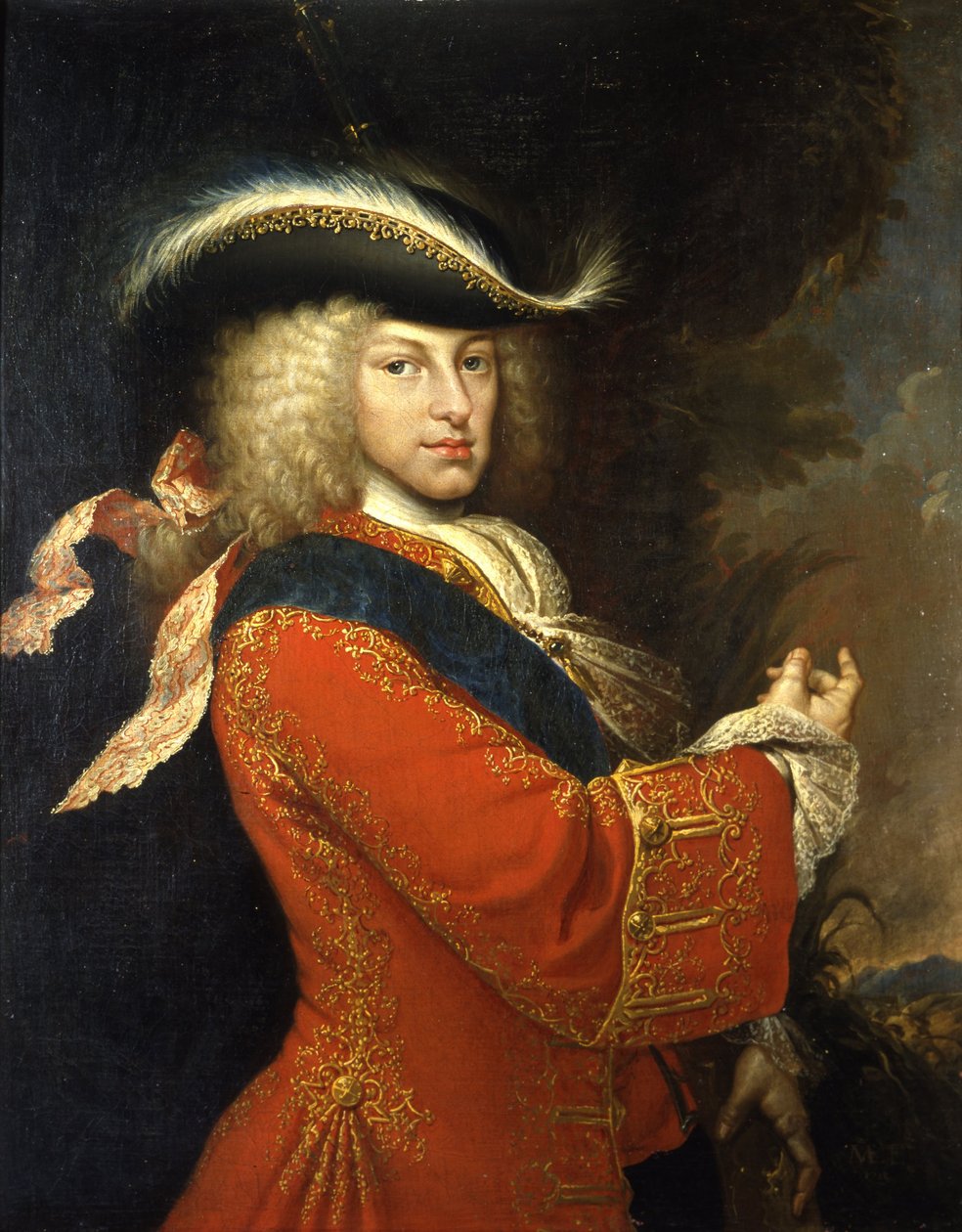 İspanya Kralı Philip V, av kıyafeti içinde by Miguel Jacinto Meléndez
