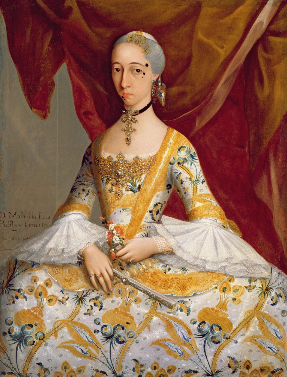 Dona Maria de la Luz Padilla y Cervantes (tuval üzerine yağlı boya) by Miguel Cabrera