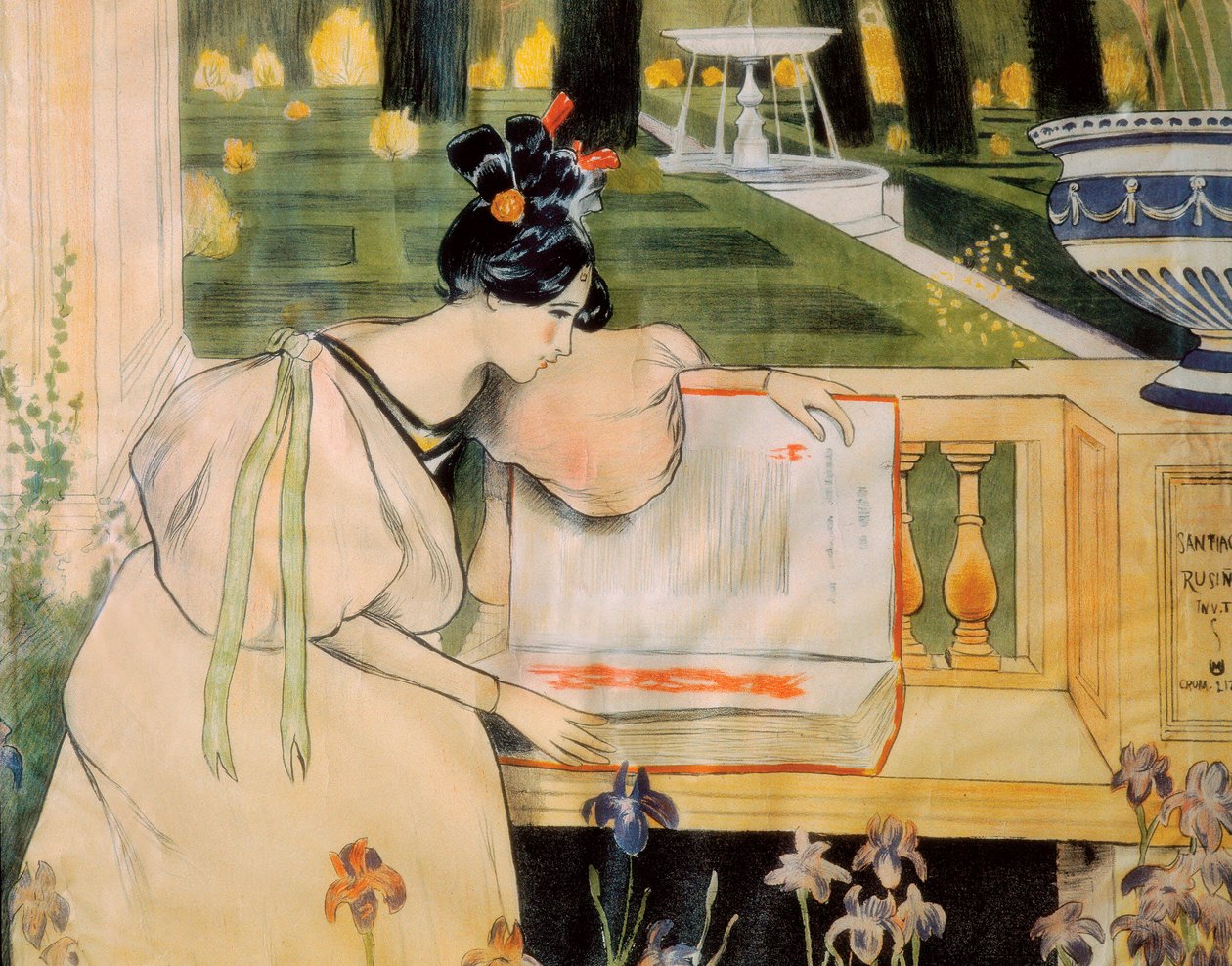 Rusinol i Prats'in hayatının sayfalarının sunum afişi (litografi by Miguel Utrillo