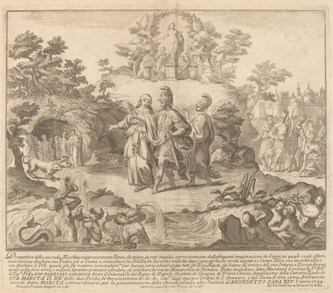 Aeneas ve Kümeli Sybil, "Çin" Festivali için by Miguel de Sorellò after Francisco Preciado
