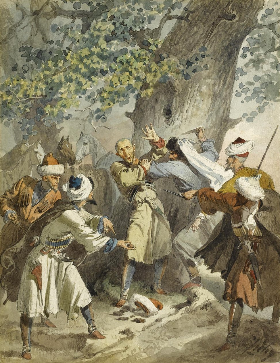Gecikmek! Scènes du Caucase Serisinden by Mihaly von Zichy