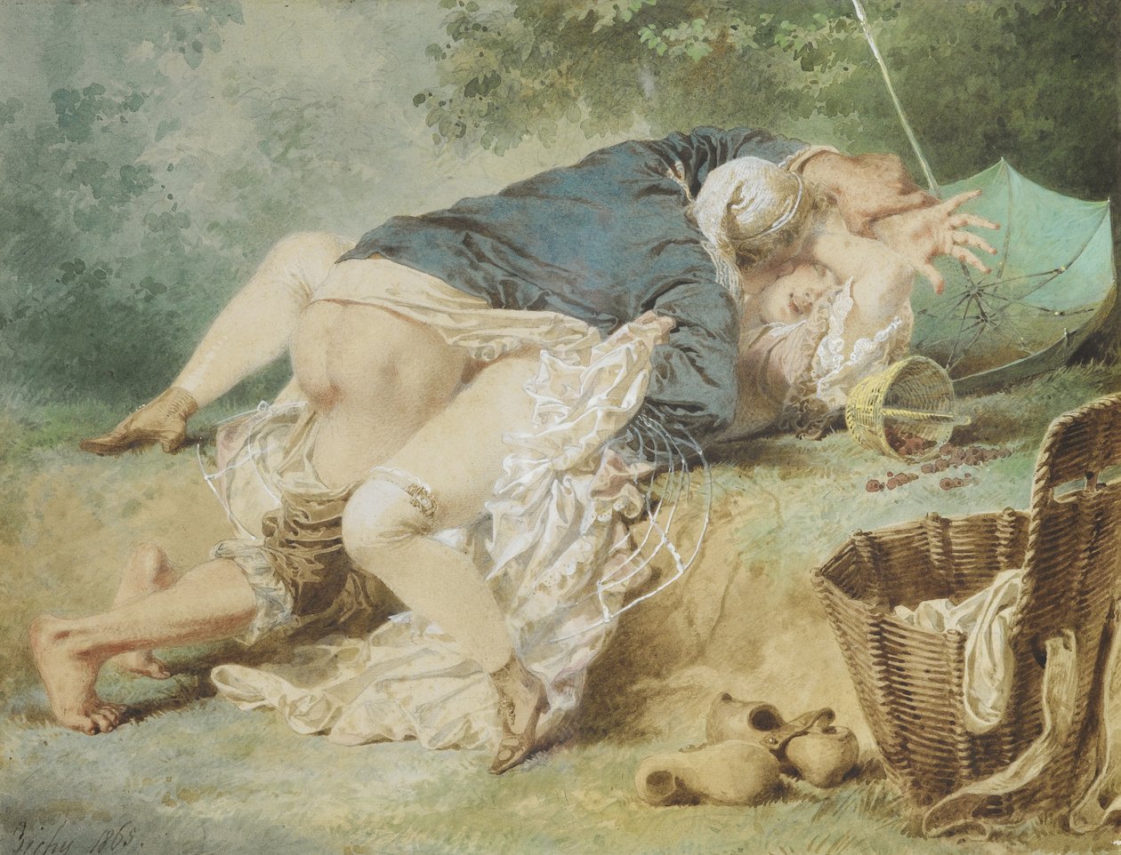 Bir parkta aşıklar, 1865 by Mihaly von Zichy