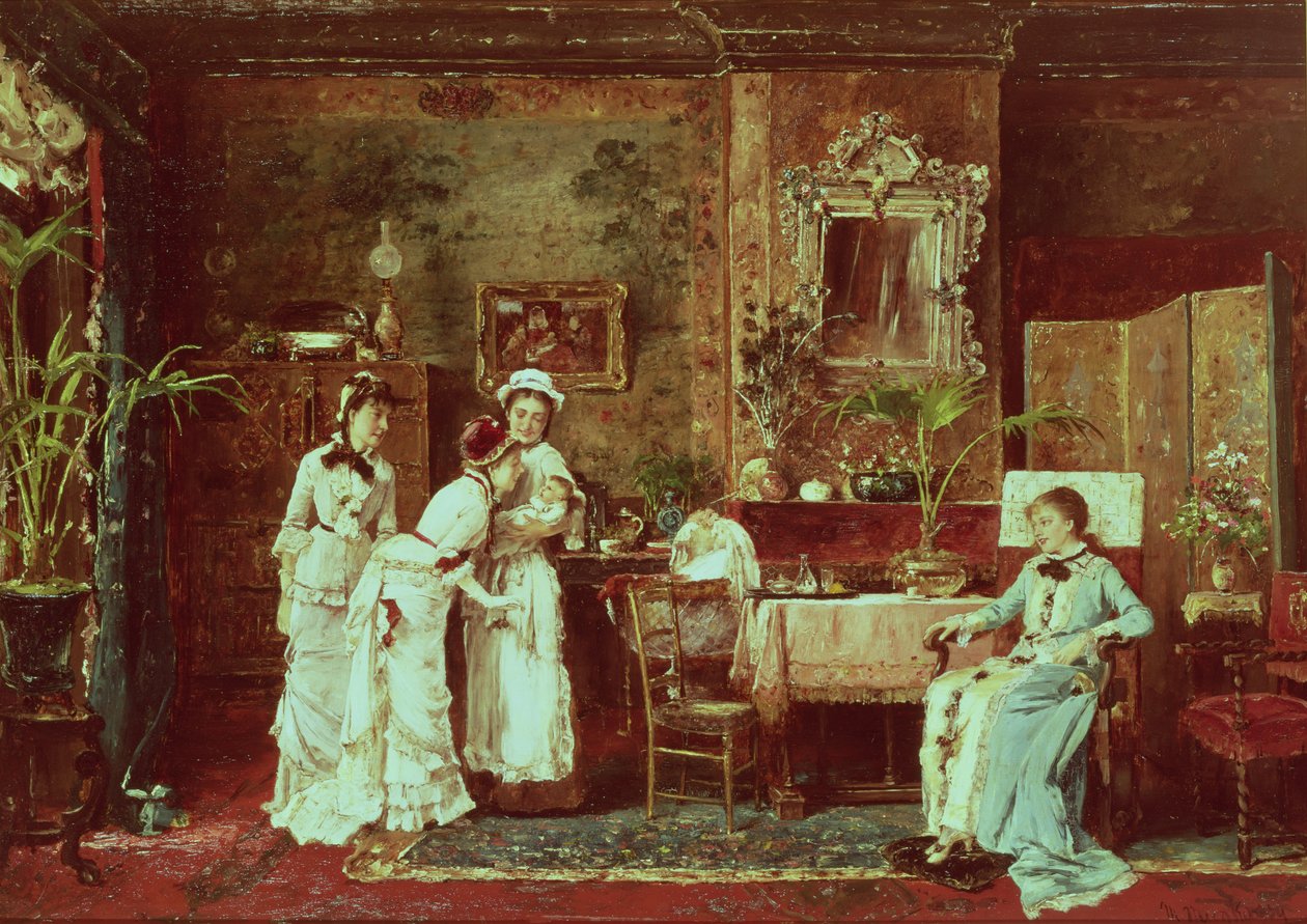 Yeni Anneye Ziyaret, 1879 by Mihály Munkácsy