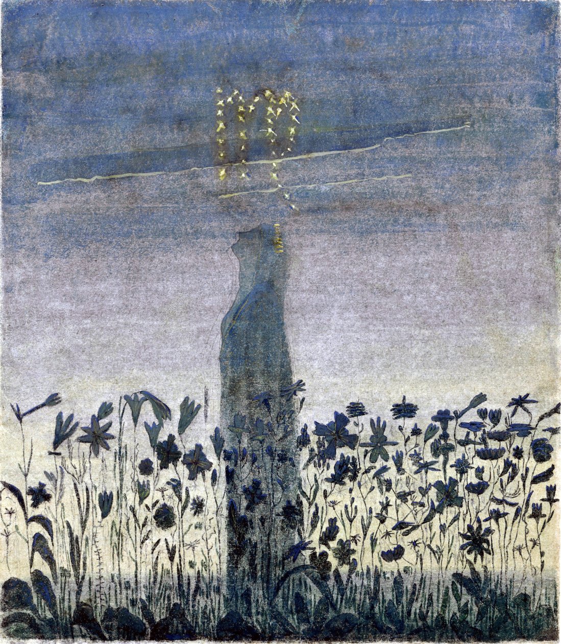 Başak Burcu ("Zodyak" Döngüsünden) par Ciurlionis, Mikalojus Konstantinas (1875-1911). Kağıt üzerinde tempera, boyut : 35,6x31,3 by Mikalojus Konstantinas Čiurlionis
