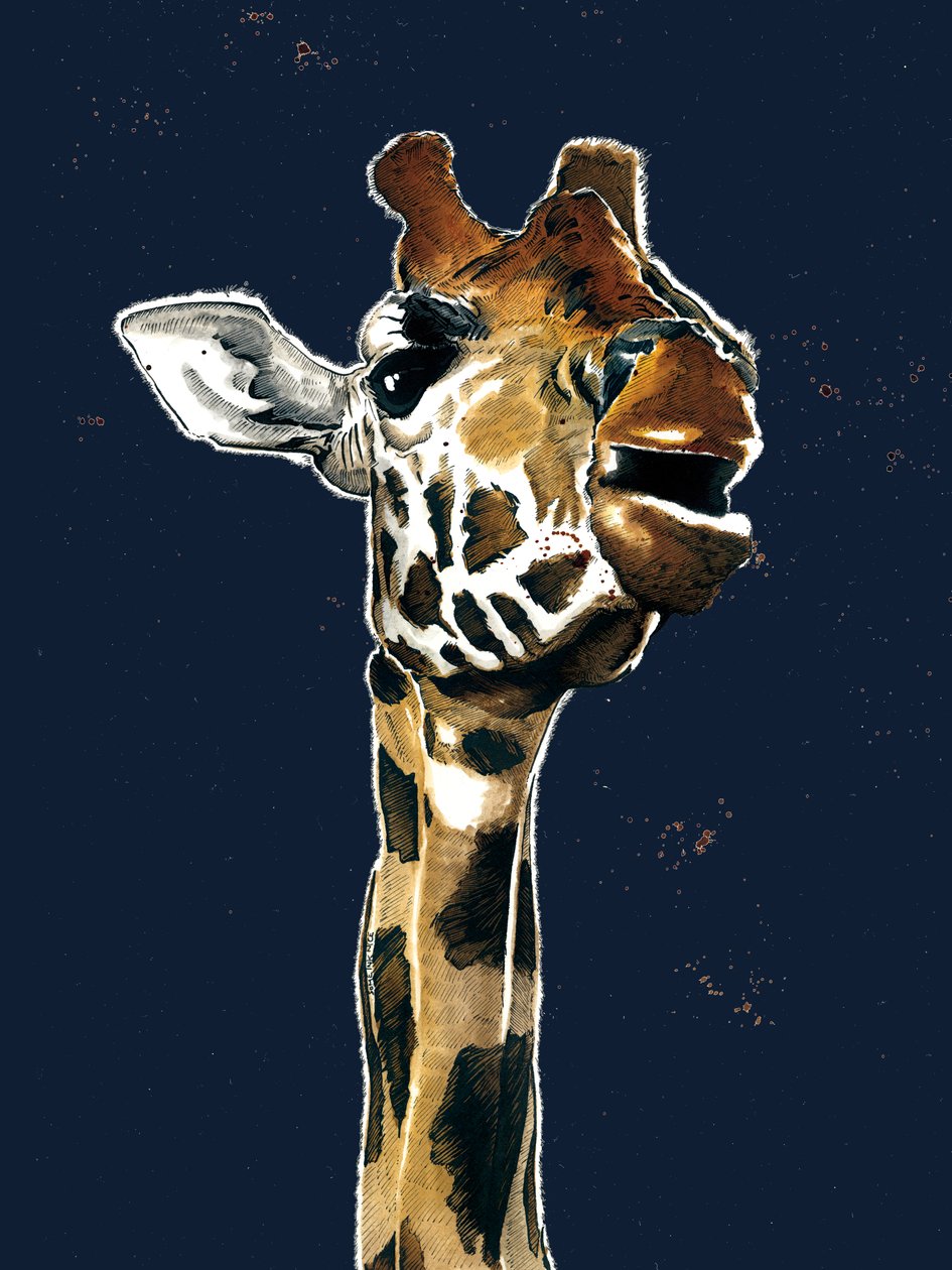 Midnight Blue'daki Zürafa, 2019 by Mike Davis
