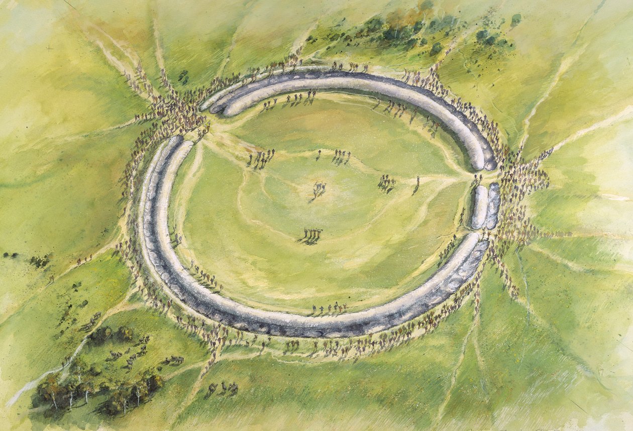 Stonehenge Aşama 1, MÖ 30. yüzyıl, 1990-2010 dolayları by Mike Seaforth