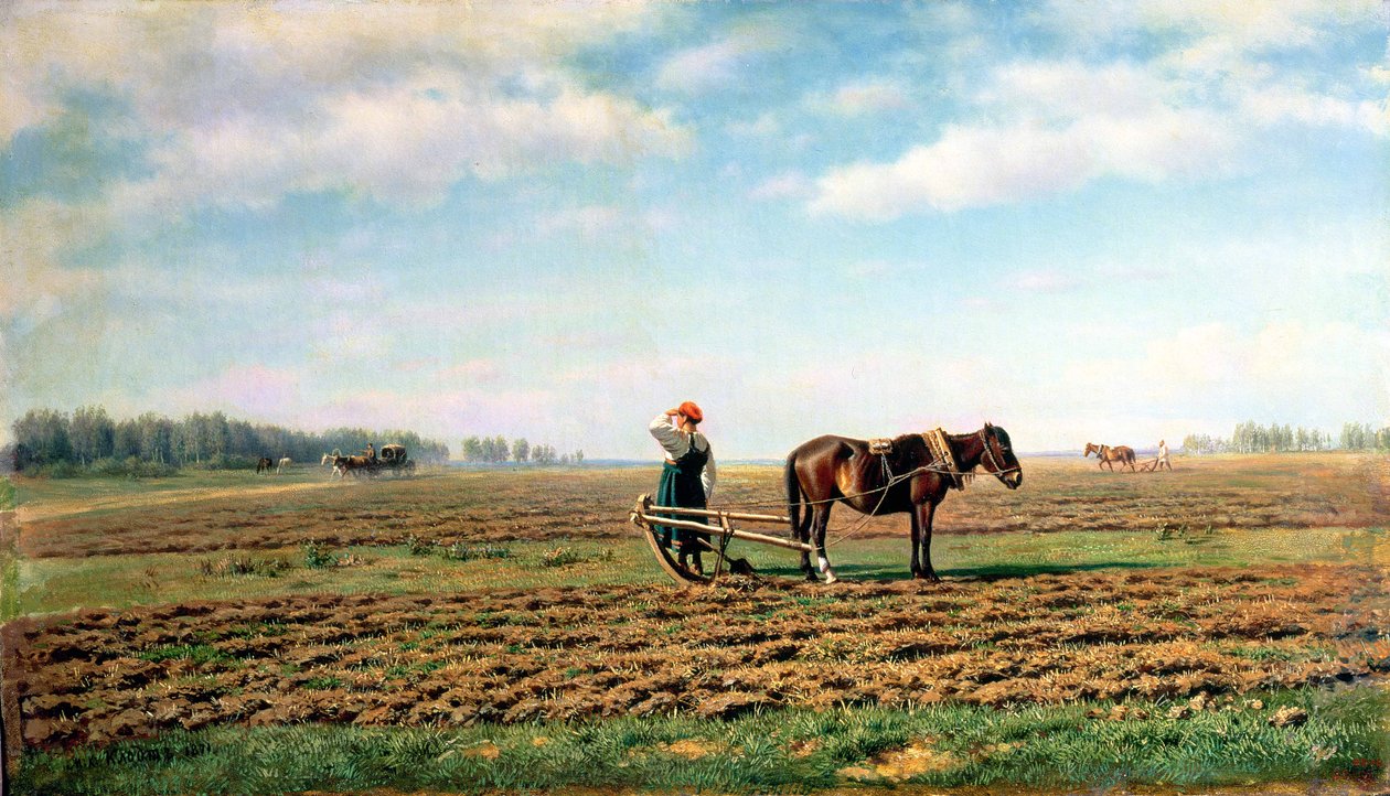 Tarlayı Sürmek, 1871 by Mikhail Konstantinovich Klodt