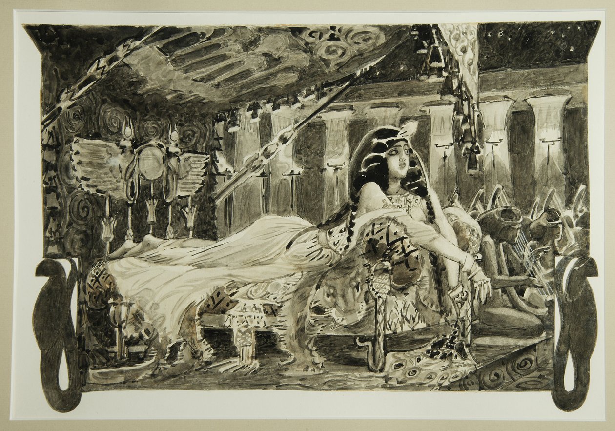 Yatakta Kleopatra, 1899 by Mikhail Aleksandrovich Vrubel