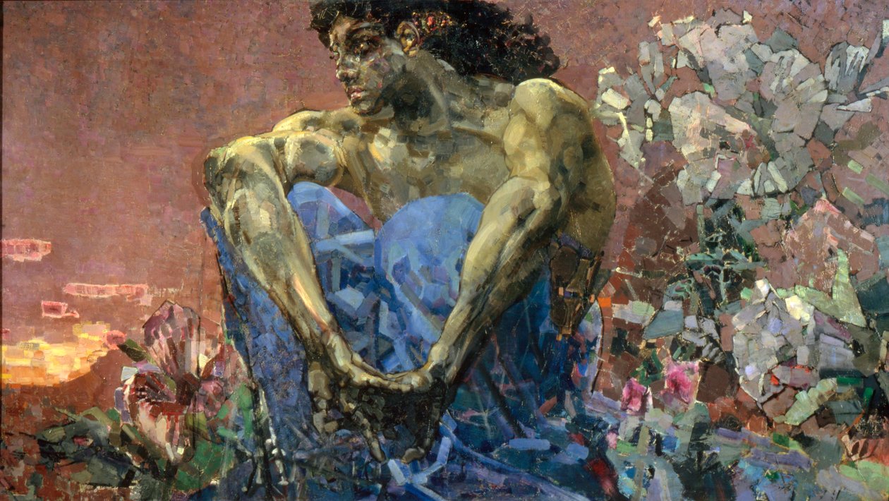 Bahçede Oturan İblis, 1890. by Mikhail Aleksandrovich Vrubel