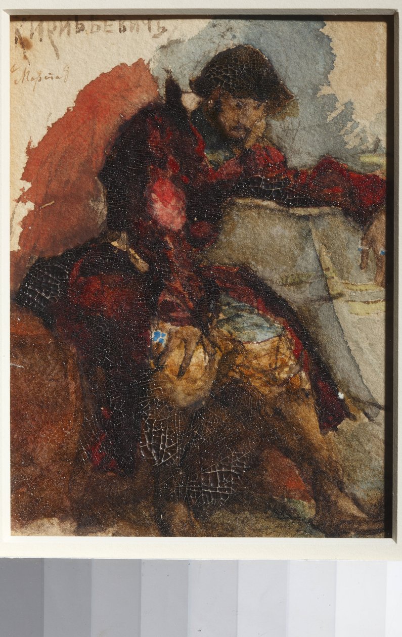 M. Lermontov par Vrubel, Mihail Aleksandroviç (1856-1910) tarafından Tüccar Kalaşnikof Şarkısı şiirine örnek by Mikhail Aleksandrovich Vrubel