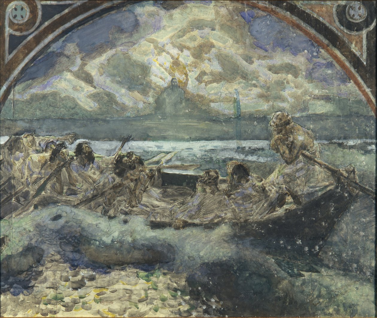 İsa Su Üzerinde Yürür, 1890 by Mikhail Aleksandrovich Vrubel
