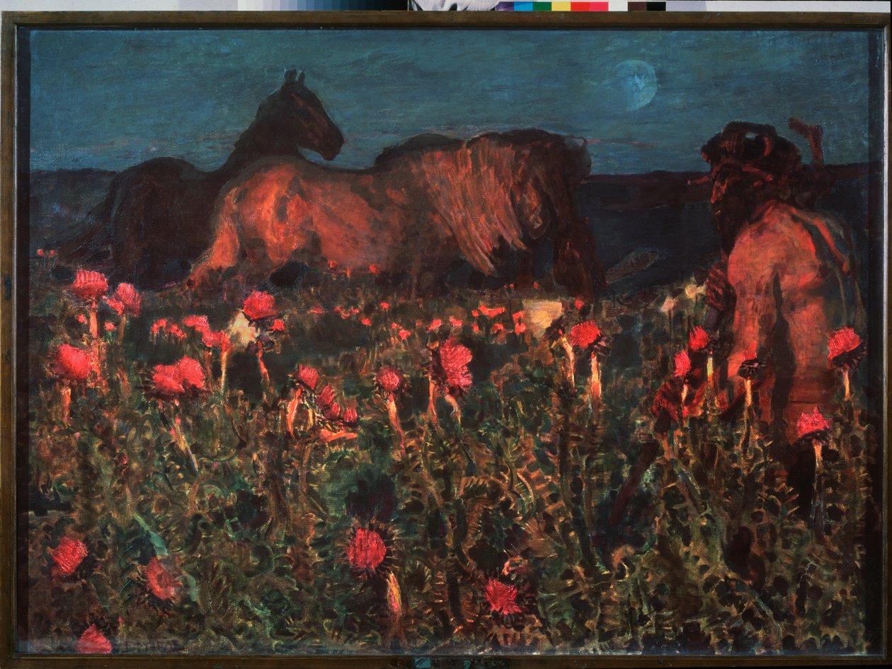 Gece Geliyor - Resim Mikhail Alexandrovich Vrubel (Vrubel) (1856-1910), tuval üzerine yağlı boya by Mikhail Aleksandrovich Vrubel