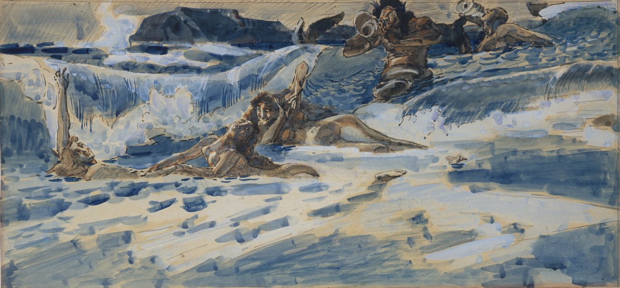 Naiad ve triton çalma, 1896-1898 by Mikhail Aleksandrovich Vrubel