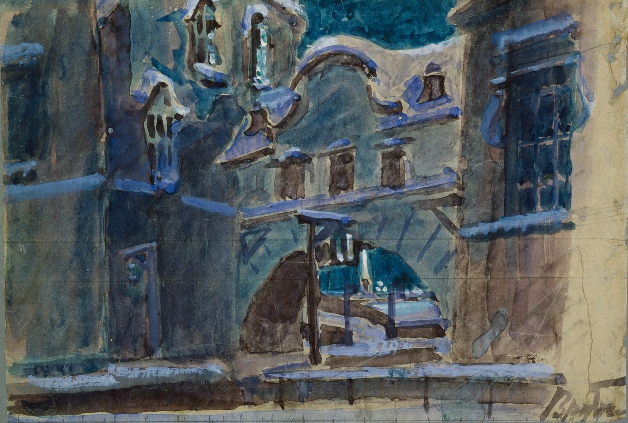 Maça Kraliçesi operası için sahne tasarımı, P. Tchaikovsky, 1901 by Mikhail Aleksandrovich Vrubel