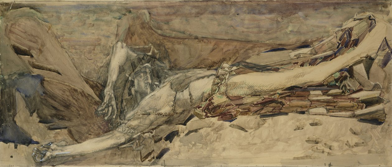 Demon mahzun, 1901 by Mikhail Aleksandrovich Vrubel