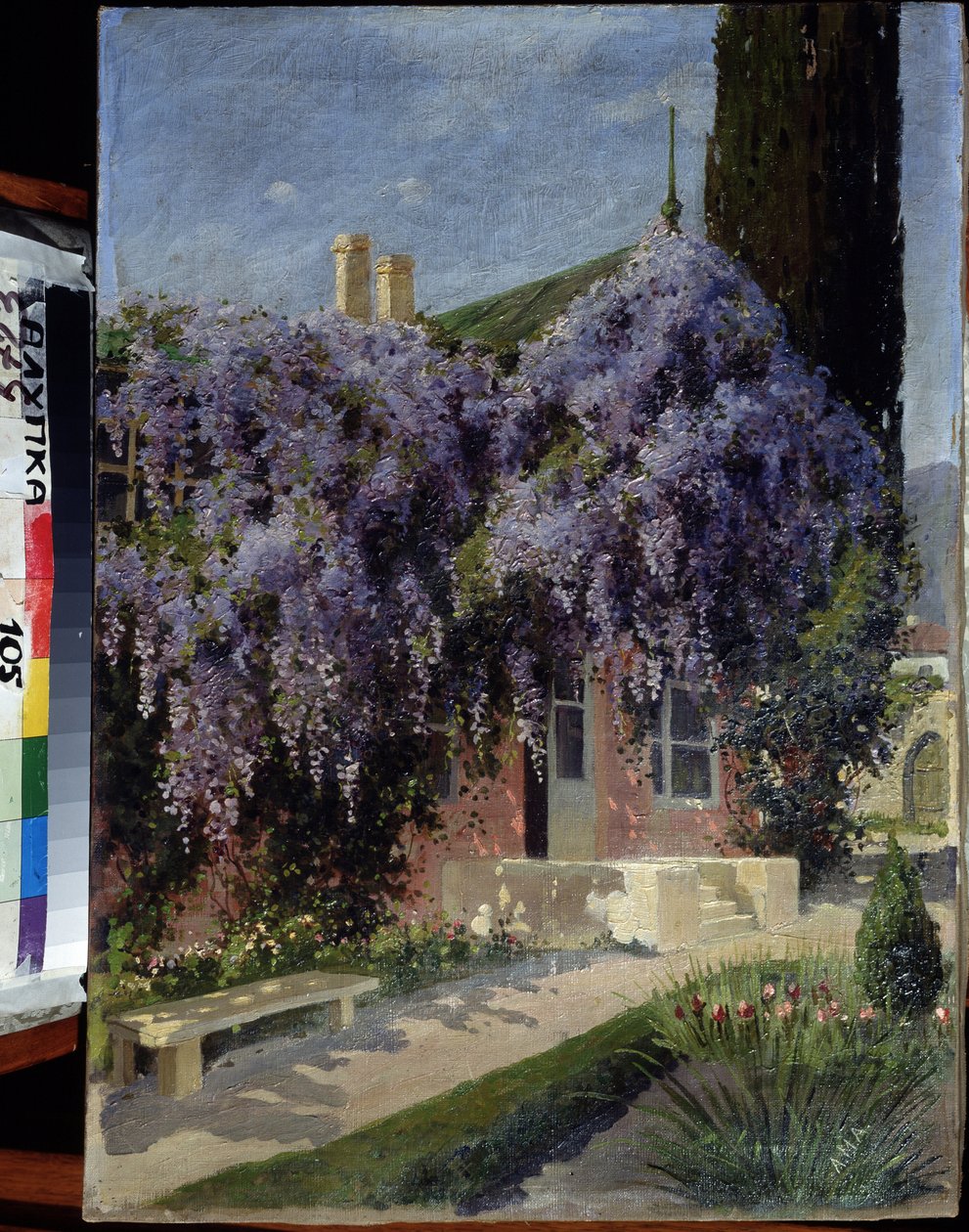 Wisteria ile iç içe bir ev. Mihail Aleksandroviç Alisov