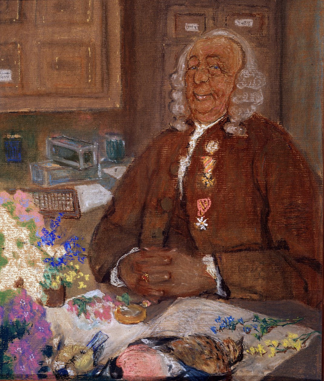 ""Charles Linne Portresi (Carl von Linne, Linneus 1707-1778), İsveçli Doğabilimci"" Tablosu Mikhail Dmitrievich Ezuchevsky (1880-1928) 20. Yüzyıl Devlet Darwin Müzesi, Moskova by Mikhail Dmitrievich Ezuchevsky