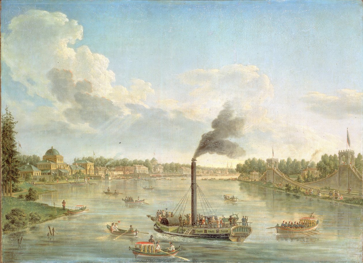 Finlandiya Körfezi'ndeki Grand Peterhof Sarayı, 1761 by Mikhail Ivanovich Makhaev