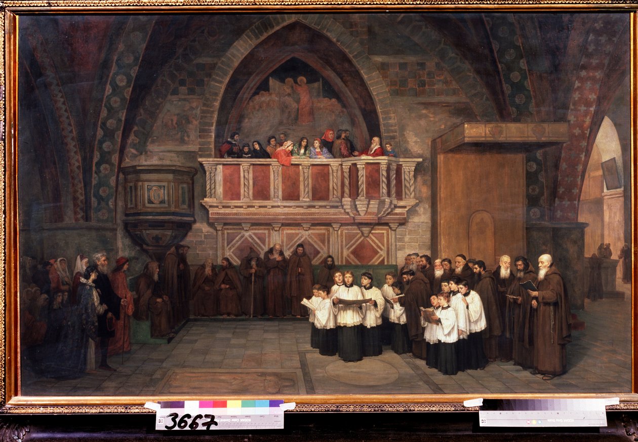 """Ast.Francis of Assisi Kilisesi, İtalya"" Resim Mikhail Petrovich Botkin (1839-1914) 1871 Devlet Tretyakov Galerisi, Moskova by Mikhail Petrovich Botkin