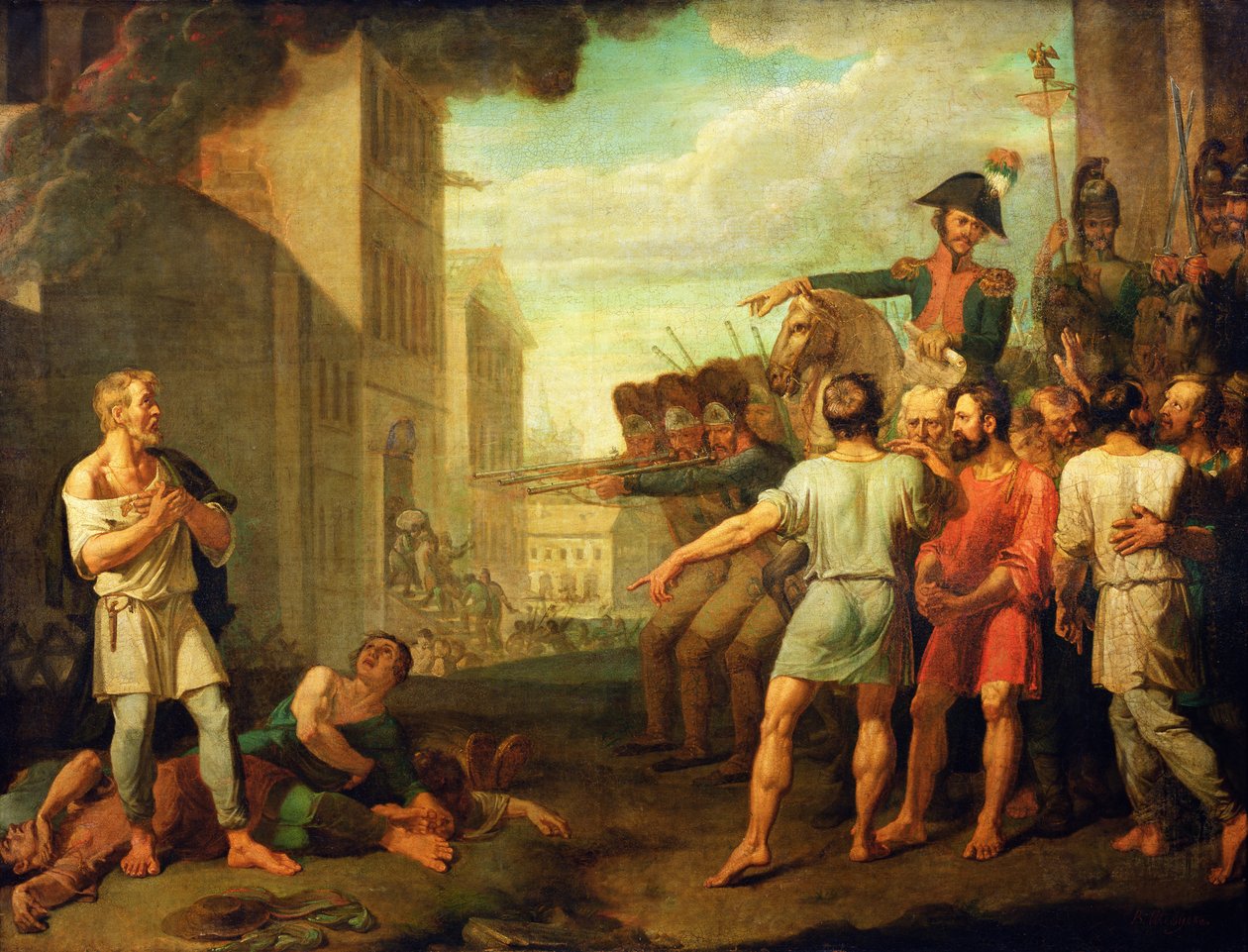 Rusların 1812'de Fransız askerleri tarafından infazı by Mikhail Tikhonov