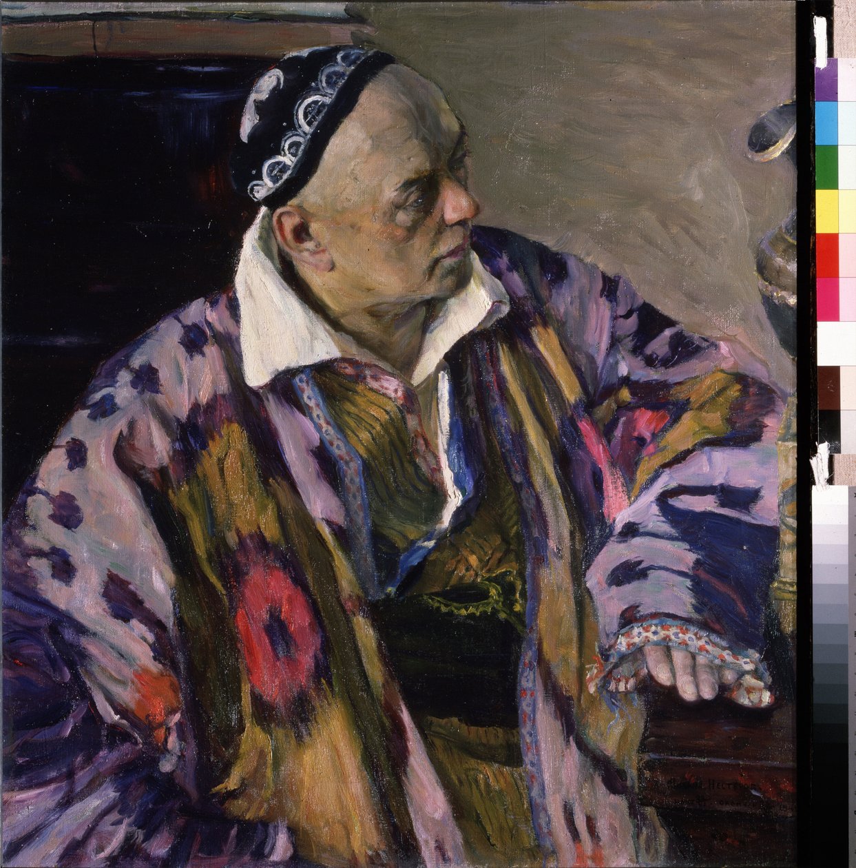 Mimar Alexei (Aleksei) Shchusev'in (1873-1949) portresi (Mimar Alexey Shchusev'in Portresi). Mikhail Vasilyevich Nesterov'un (1862-1942) tablosu, tuval üzerine yağlı boya by Mikhail Vasilievich Nesterov