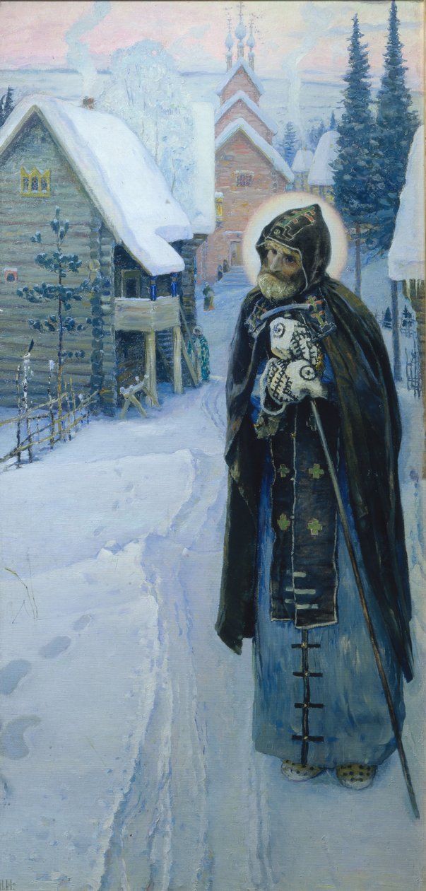 Aziz Sergius Üç Parçalı İşçiler, Sağ kısım, 1896 by Mikhail Vasilievich Nesterov