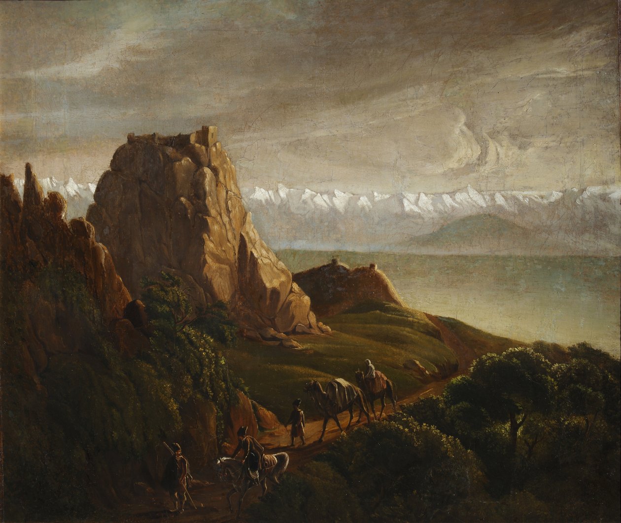 Develerle birlikte Kafkas manzarası, 1837-1838 by Mikhail Yuryevich Lermontov