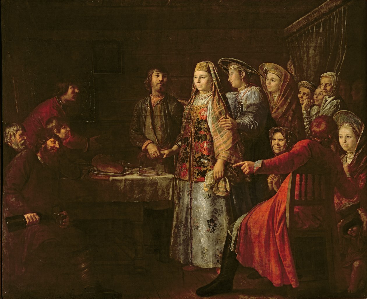 Evlilik Anlaşmasının Kutlanması, 1777 by Mikhail Shibanov