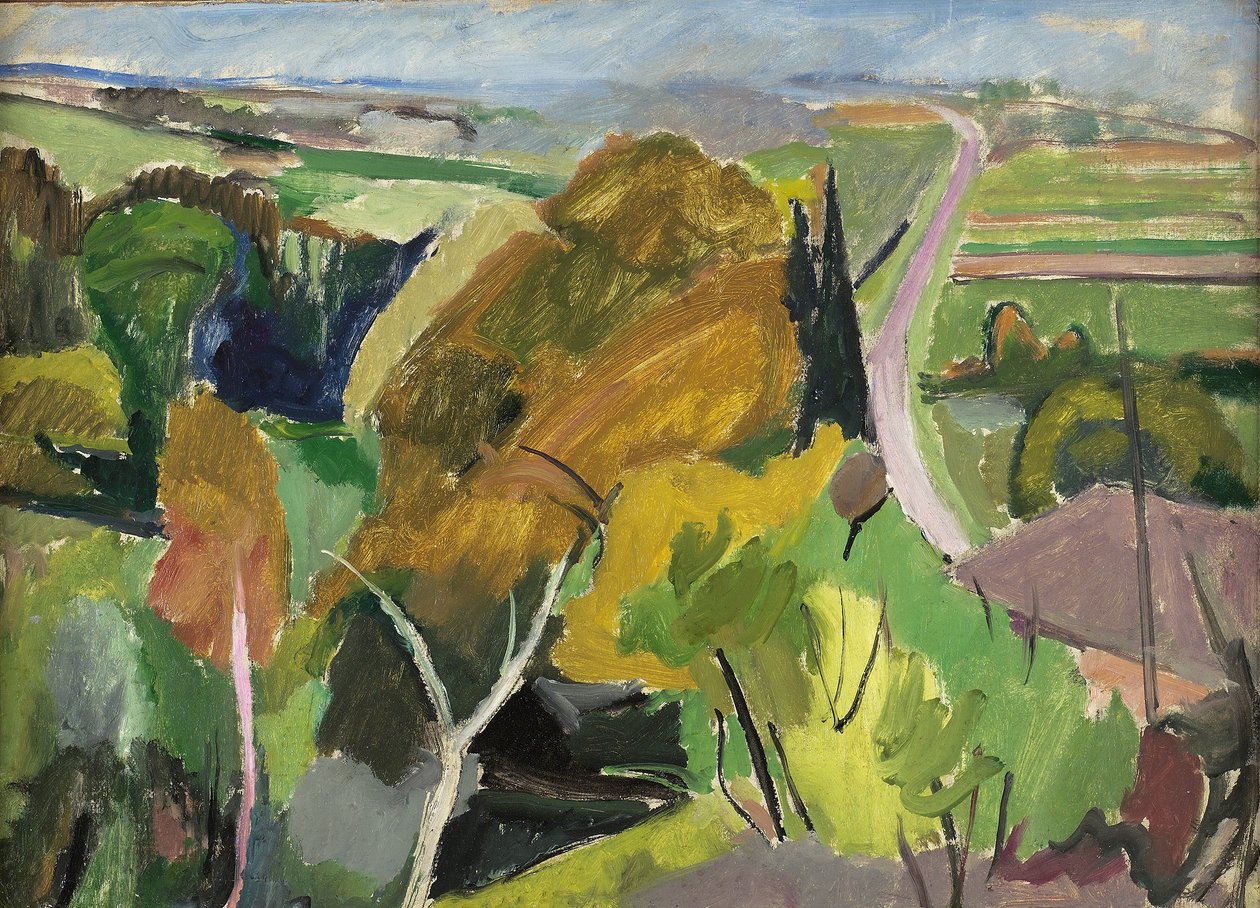 Sonbahar manzarası, Lot et Garonne, 1930 dolayları by Mildred Bendall